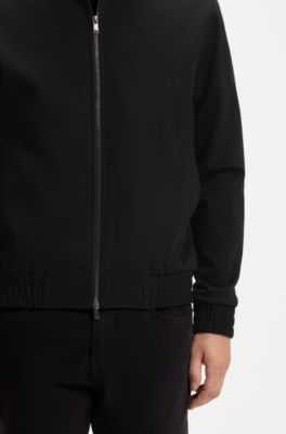 Slim-fit jacket in cotton-blend ponte jersey, Black