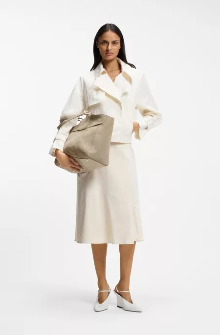 BOSS REVERS tote bag in suede with belt detail