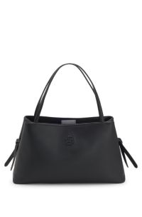 Draagtas van generfd imitatieleer met Double B-monogram, Zwart