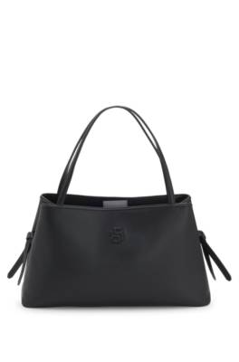 Grained faux-leather tote bag with Double B monogram 1
