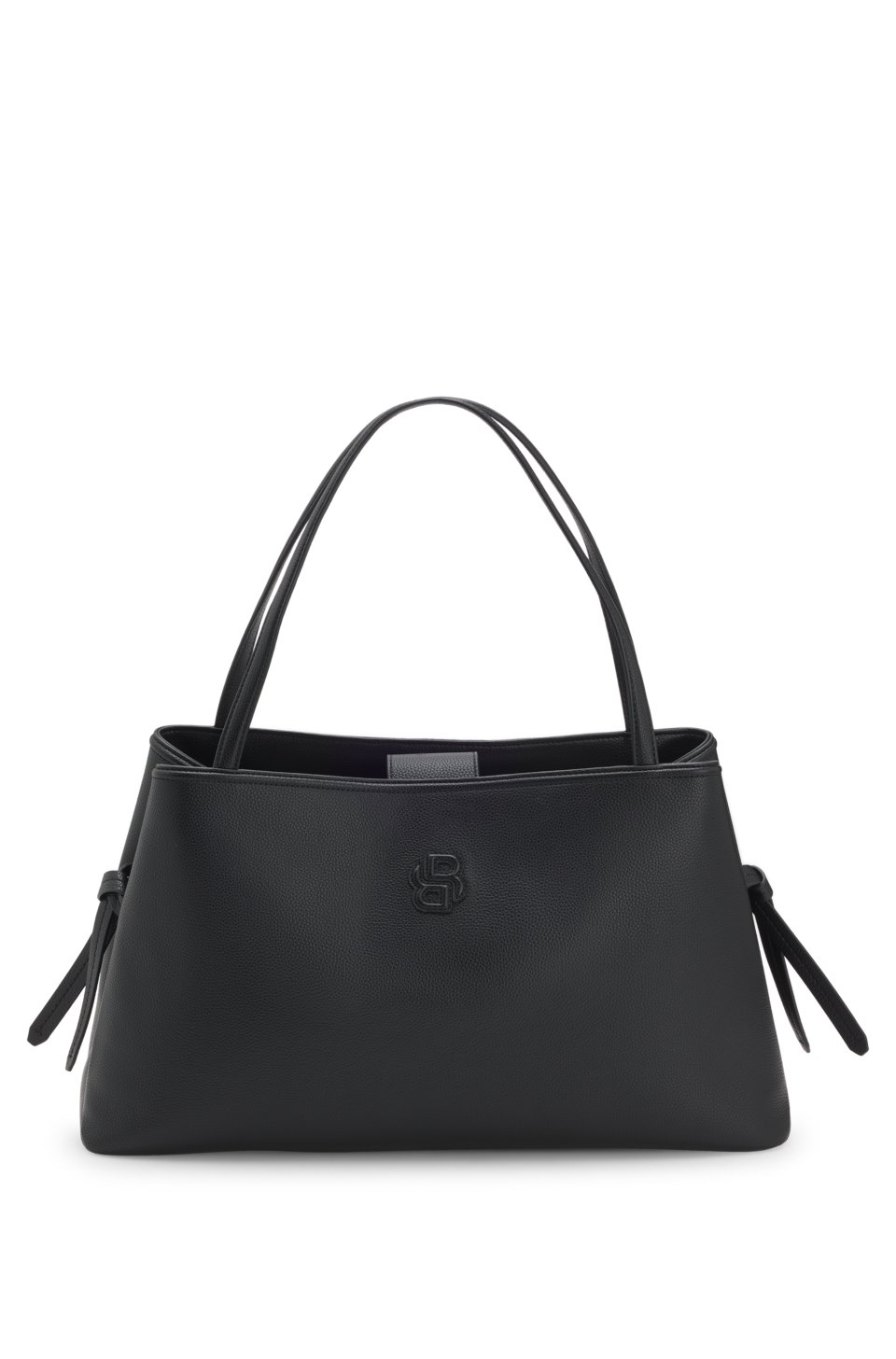 Grained faux-leather tote bag with Double B monogram