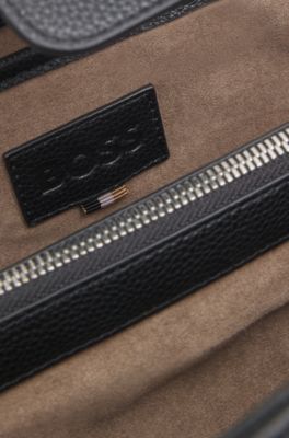 Draagtas van generfd imitatieleer met Double B-monogram, Zwart