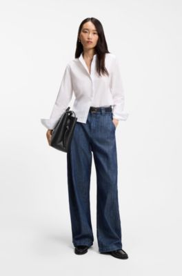 Tote bag i narvad l&auml;derimitation med Double B-monogram, Svart