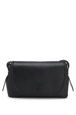 Grained faux-leather crossbody bag with Double B monogram
