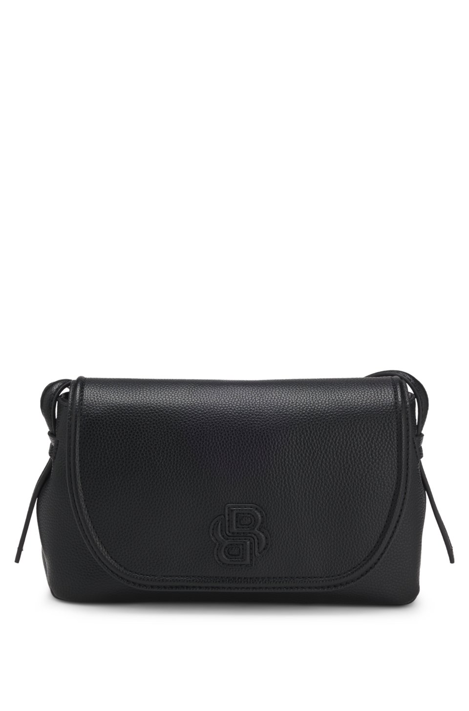 Grained faux-leather crossbody bag with Double B monogram