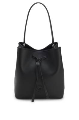 Grained faux-leather bucket bag with Double B monogram 1