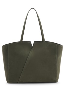 Revers tote bag in suede with braided belt 3