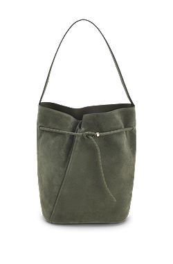 BOSS Revers bucket bag in suede with braided belt