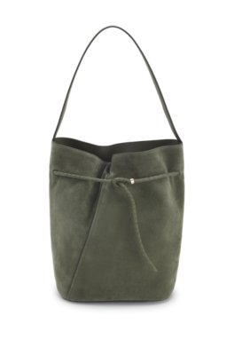 Revers suede bucket bag