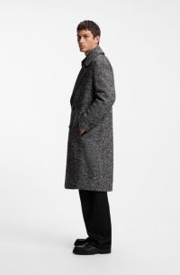 Cappotto doppiopetto in misto lana vergine, Grigio a motivi