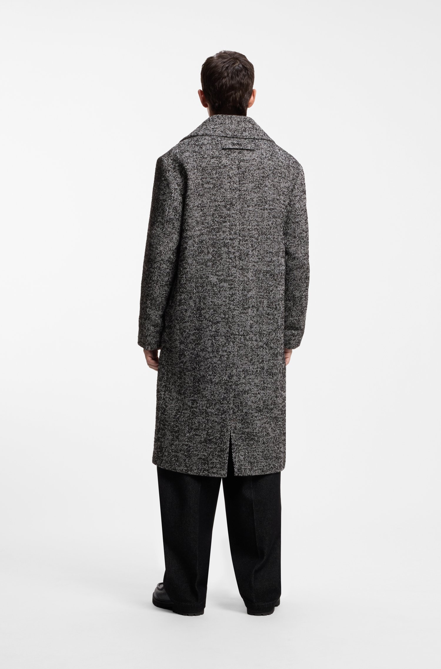 Hugo Double-breasted coat in a virgin wool blend kappor & rockar herr – bild 3