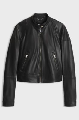 Regular-fit jacket in nappa leather, Black
