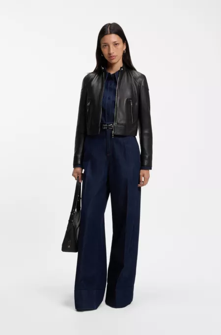 Veste Regular en cuir nappa