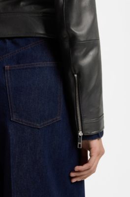 Regular-fit jacket in nappa leather, Black