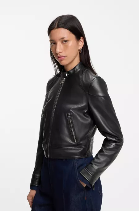 Veste Regular en cuir nappa