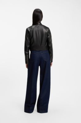 Regular-fit jacket in nappa leather, Black