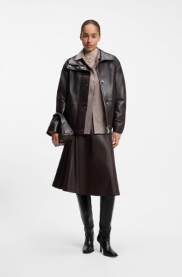 Boss Aviator-style short trench in nappa leather skinnjackor dam – bild 2