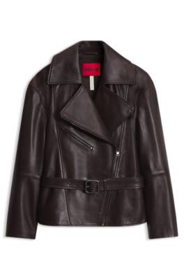 Hugo Oversize-fit nappa leather jacket with belt skinnjackor dam – bild 4