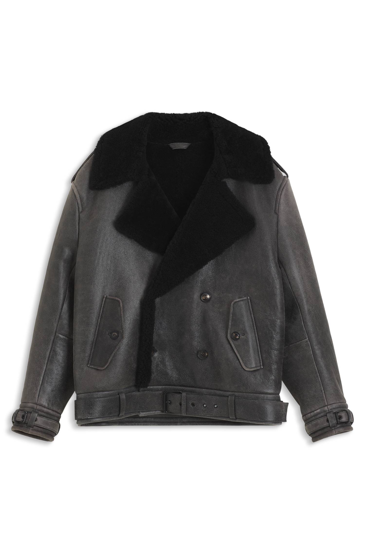 Hugo x entire studios relaxed-fit leather jacket jackor herr – bild 4
