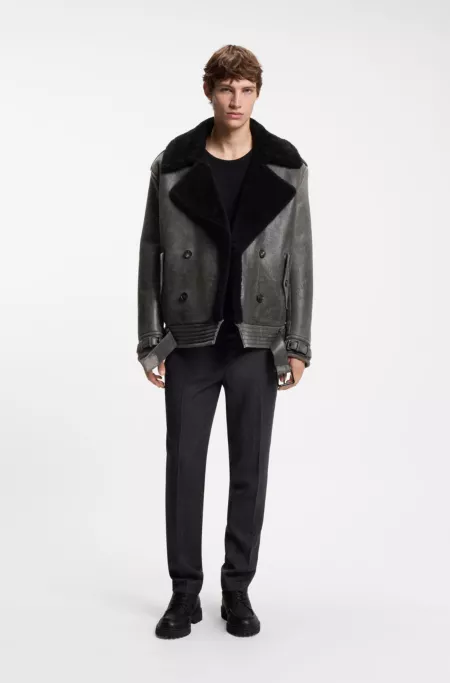 HUGO x entire studios Relaxed-Fit Lederjacke