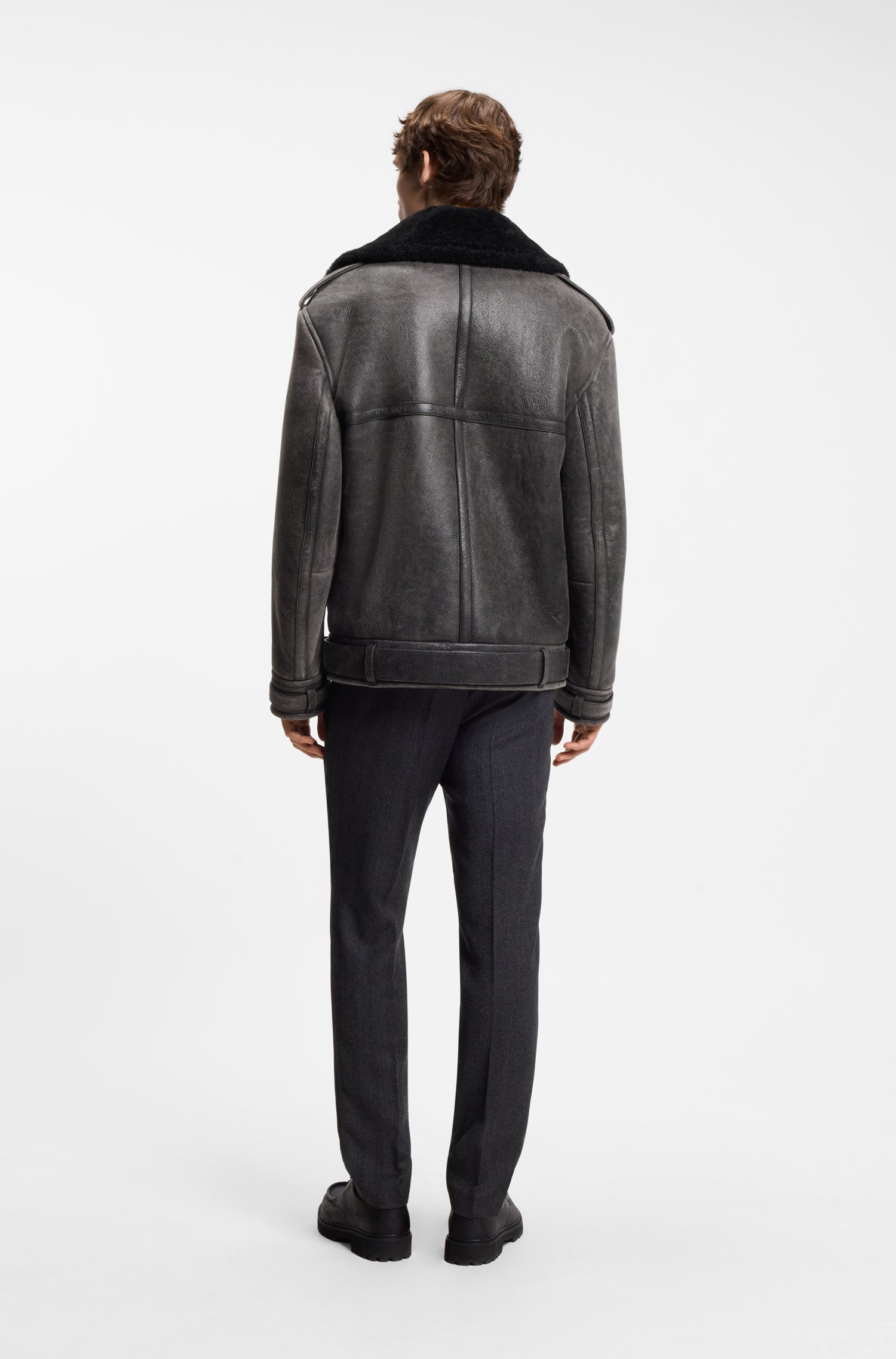 Hugo x entire studios relaxed-fit leather jacket jackor herr – bild 2
