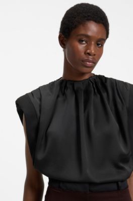 HUGO x entire studios satin top, Black