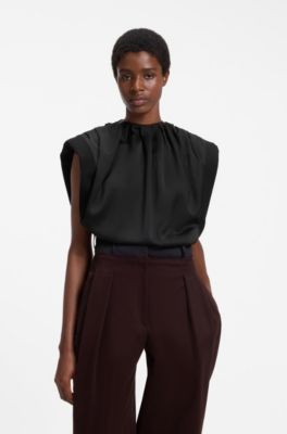 HUGO x entire studios satin top, Black