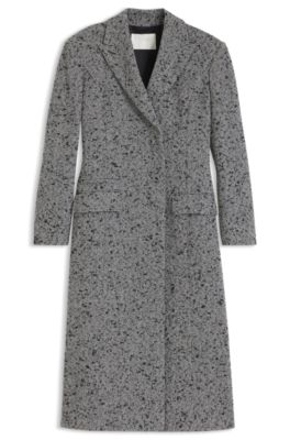 HUGO x entire studios oversized herringbone coat, Grey Patterned