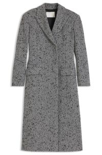 HUGO x entire studios oversized herringbone coat, Grey Patterned
