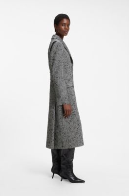 HUGO x entire studios oversized herringbone coat, Grey Patterned