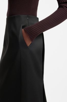 HUGO x entire studios pencil skirt in mixed materials, Black