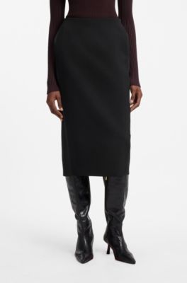 HUGO x entire studios pencil skirt in mixed materials, Black