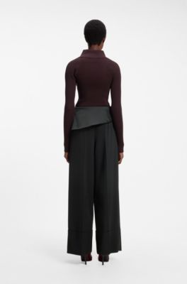 HUGO x entire studios wide-leg trousers, Black