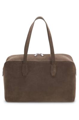 Suede holdall with embossed logo