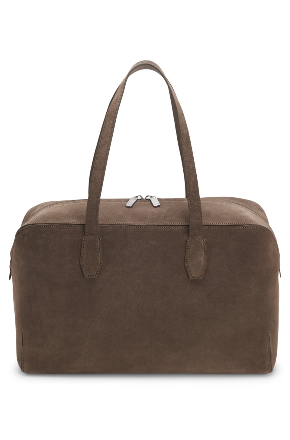 Suede holdall with embossed logo
