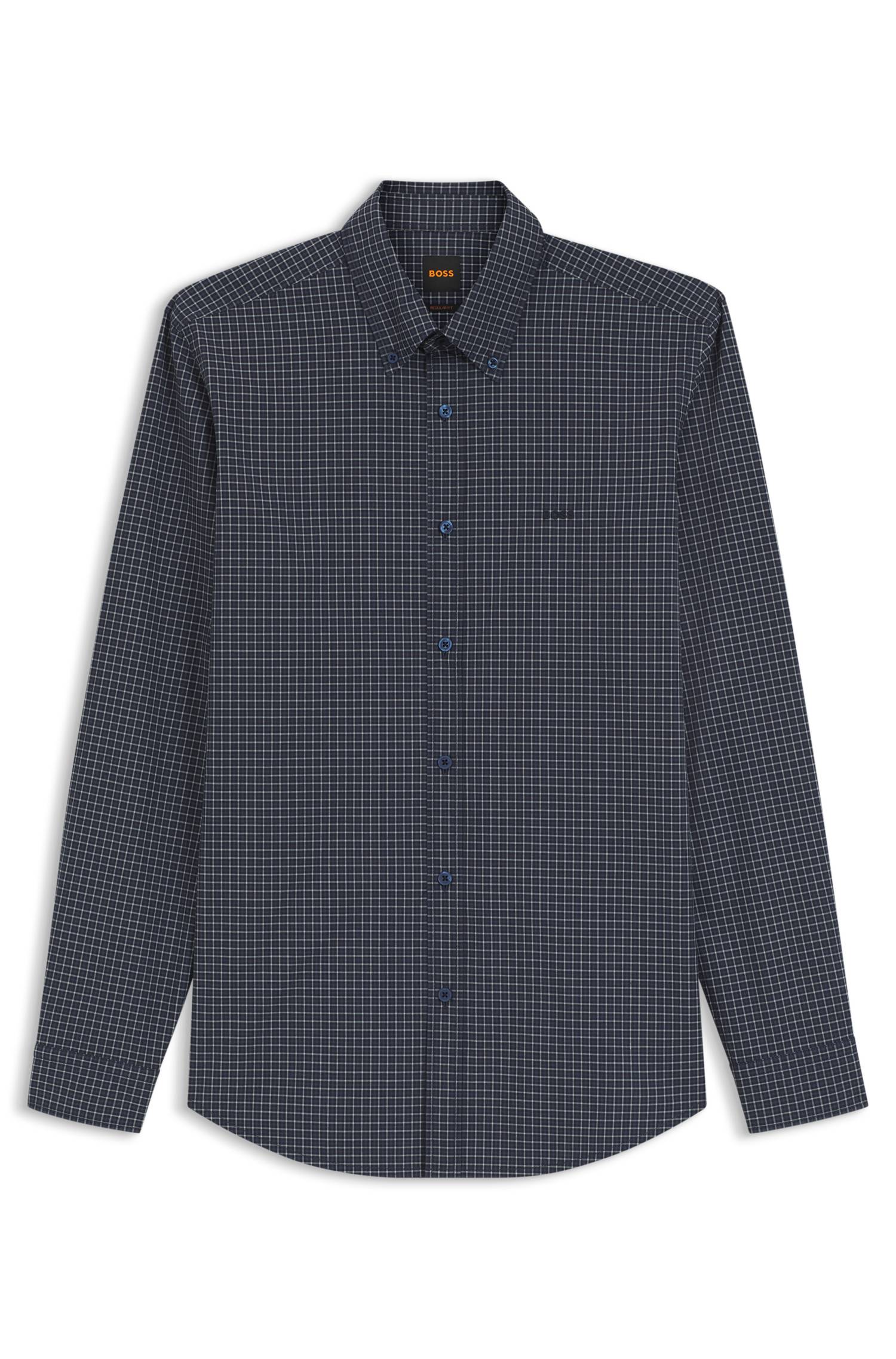 Boss Regular-fit shirt in stretch-cotton with Vichy check skjortor & blusar herr – bild 4