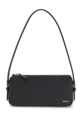 Crossbody bag with logo lettering, Black