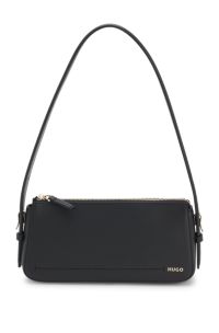 Bolso de bandolera con letras de logo, Negro