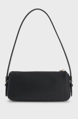 Crossbody bag with logo lettering, Black