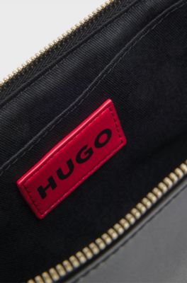 Crossbody bag with logo lettering, Black