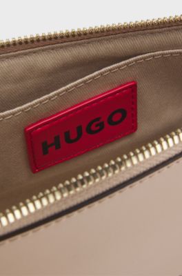 Crossbody bag with logo lettering, light pink