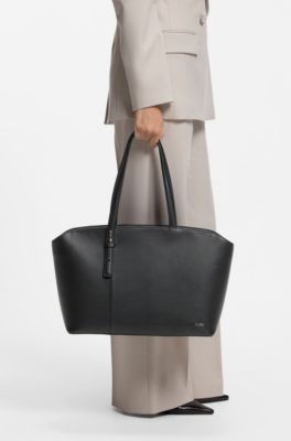 Tote bag con scritta del logo, Nero