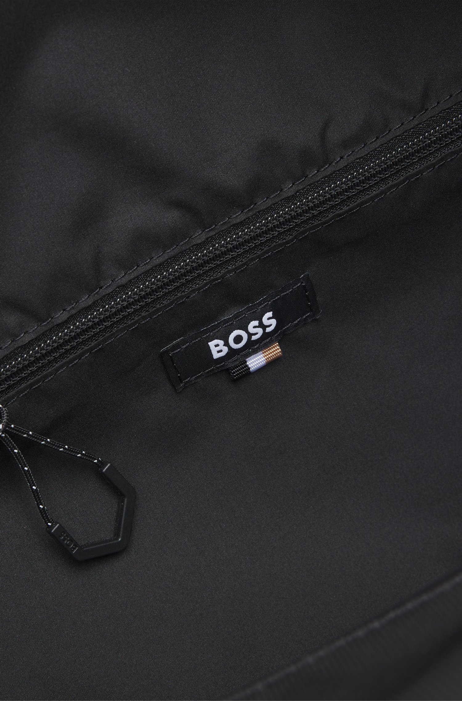 Boss Holdall in structured fabric with logo and signature stripe res- & sportväskor herr – bild 5