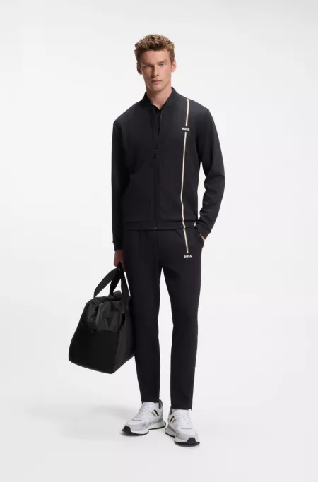 Weekender aus strukturiertem Gewebe mit Logo und Signature-Streifen