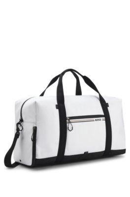 Boss Holdall in structured fabric with logo and signature stripe ryggsäckar & väskor herr – bild 4