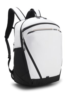 Boss Backpack in structured fabric with logo and signature stripe ryggsäckar & väskor herr – bild 4