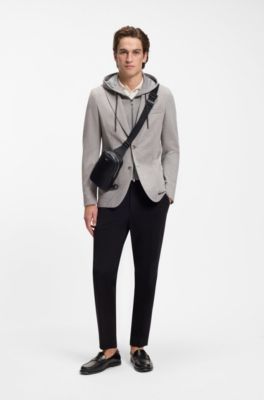Mono-strap backpack in grained faux leather, Black