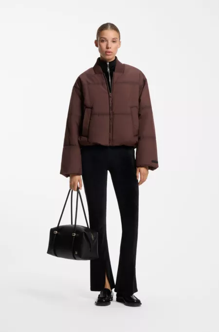Oversized-fit padded jacket with seam details