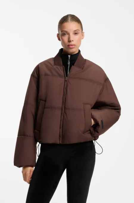 Oversized-fit padded jacket with seam details