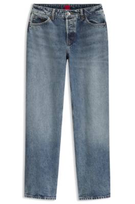 Hugo Barrel-fit jeans in soft-washed blue denim dam – bild 4